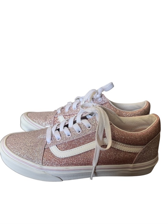 Vans Kids 2 Tone Glitter Old Skool Sneakers - Pink Rose/White-Size 5.5 main image 10